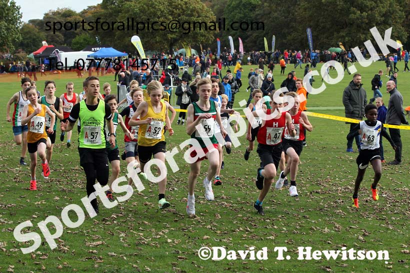 Boys under-13s Northern Cross Country Relays, Graves Park, Sheffield. Photo: David T. Hewitson/Sports for All Pics